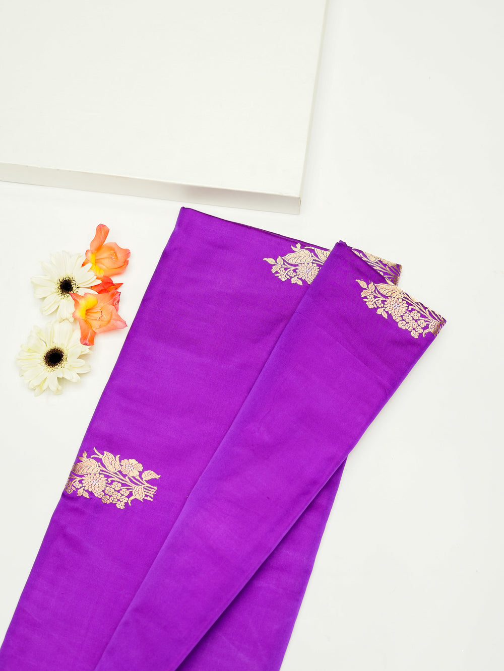 Handwoven Purple Banarasi Katan Silk Saree