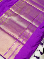 Handwoven Purple Banarasi Katan Silk Saree