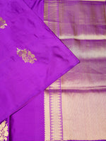 Handwoven Purple Banarasi Katan Silk Saree