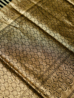 Handwoven Black Banarasi Mashru Silk Saree