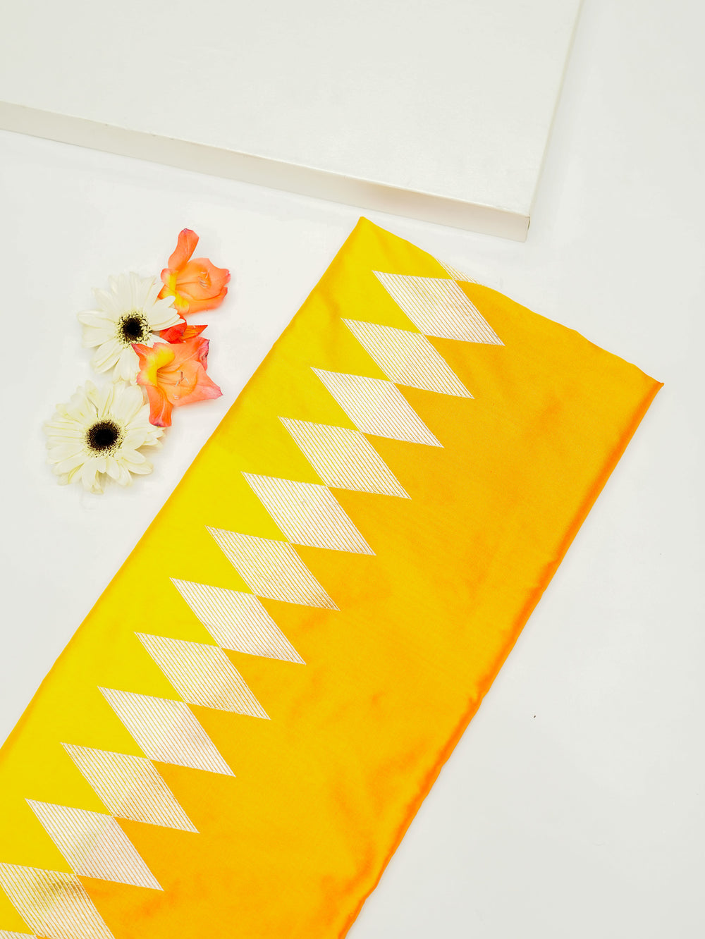 Handwoven Yellow Banarasi Katan Silk Saree