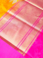 Handwoven Yellow Banarasi Katan Silk Saree