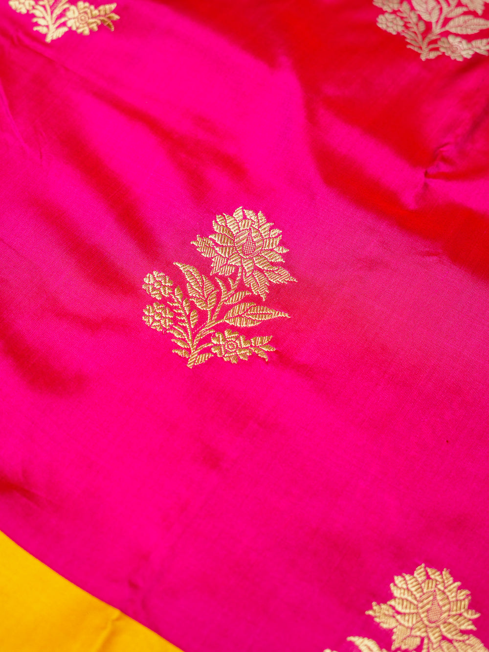 Handwoven Rani Pink Banarasi Katan Silk Saree