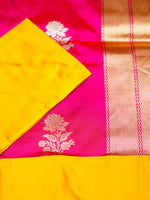 Handwoven Rani Pink Banarasi Katan Silk Saree
