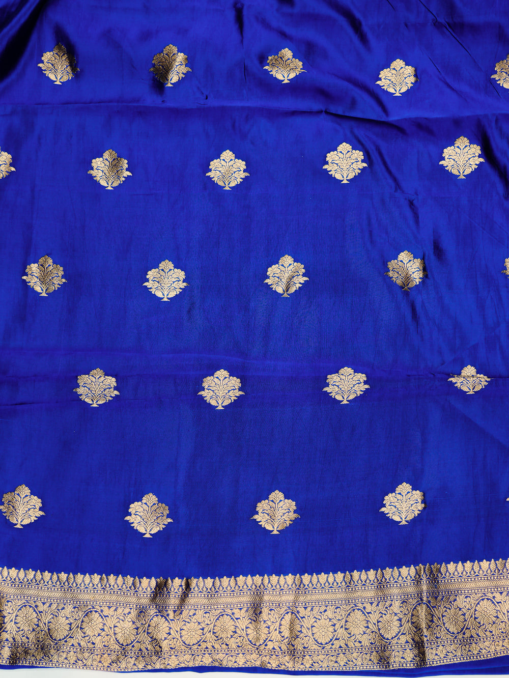 Handwoven Royal Blue Banarasi Katan Silk Suit