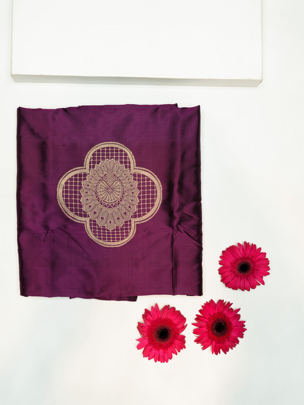 Handwoven Wine Banarasi Katan Silk Co-ord Set