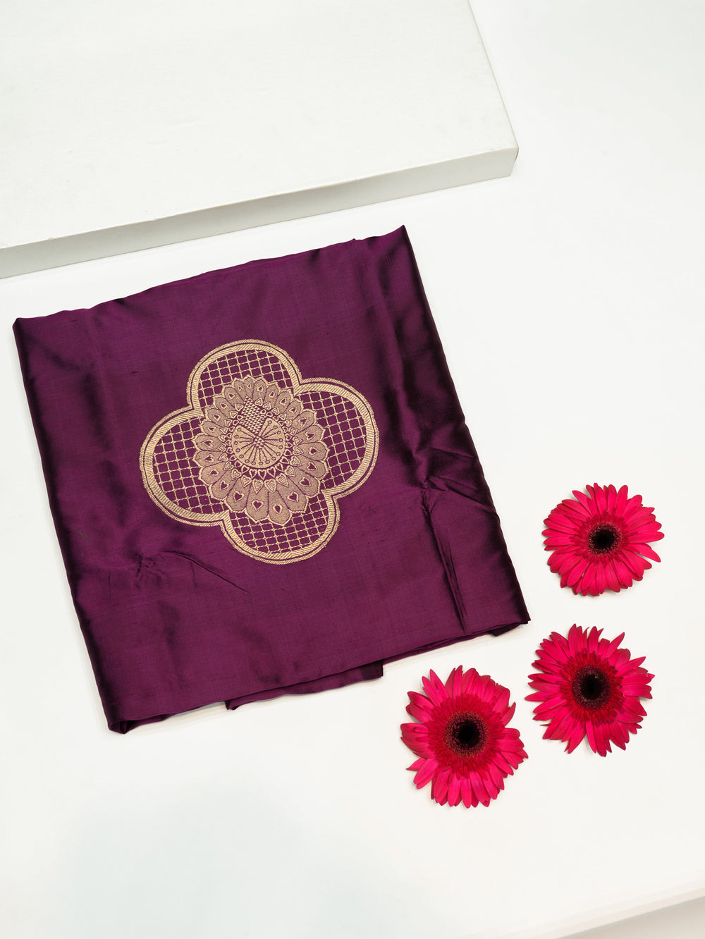 Handwoven Wine Banarasi Katan Silk Co-ord Set