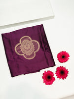 Handwoven Wine Banarasi Katan Silk Co-ord Set