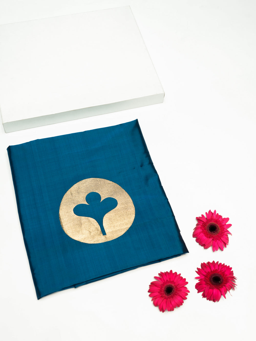 Handwoven Teal Blue Banarasi Katan Silk Co-ord Set