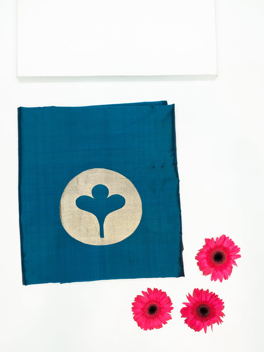 Handwoven Teal Blue Banarasi Katan Silk Co-ord Set