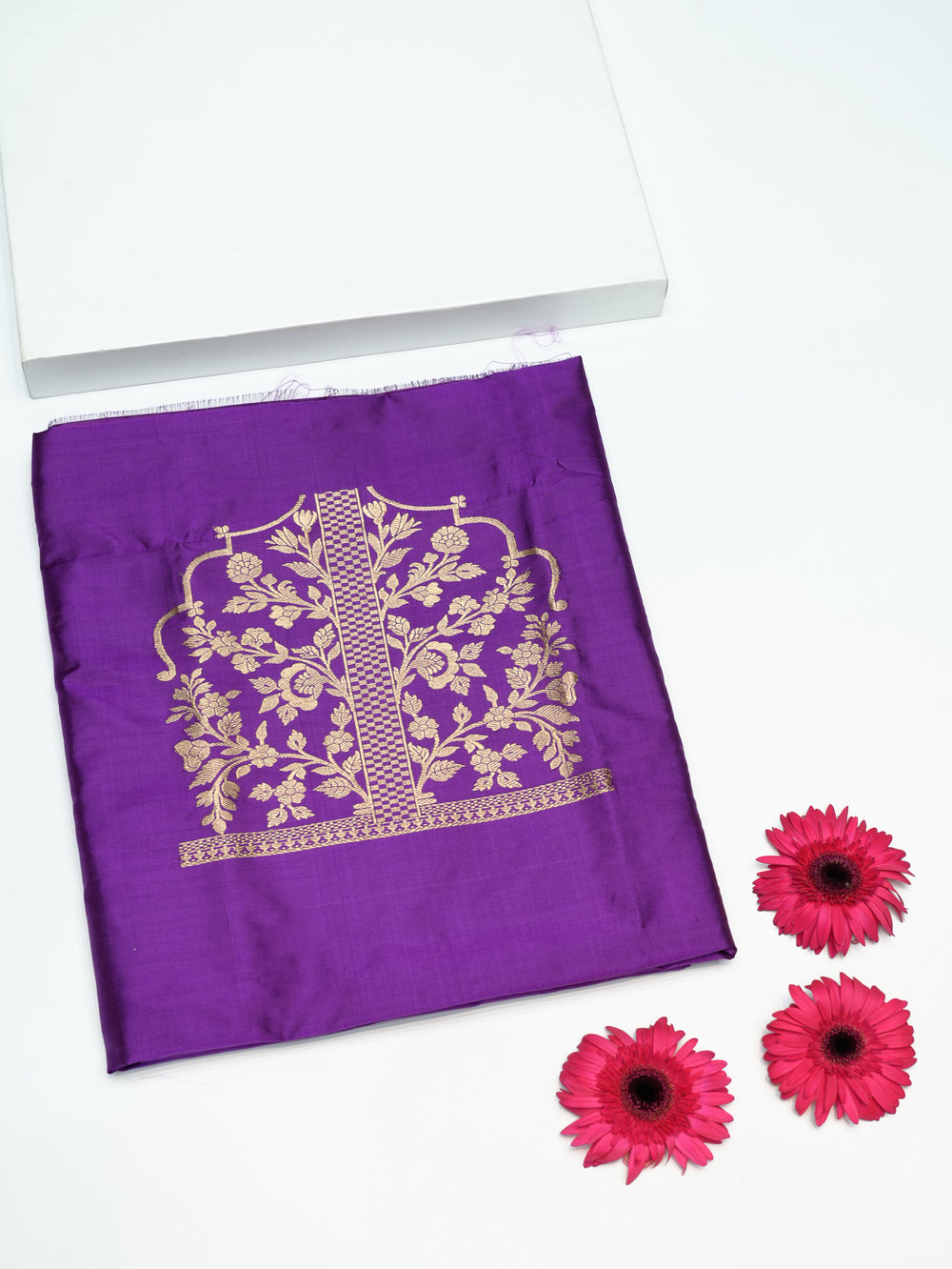 Handwoven Purple Banarasi Katan Silk Co-ord Set