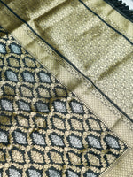 Handwoven Black Banarasi Katan Silk Saree