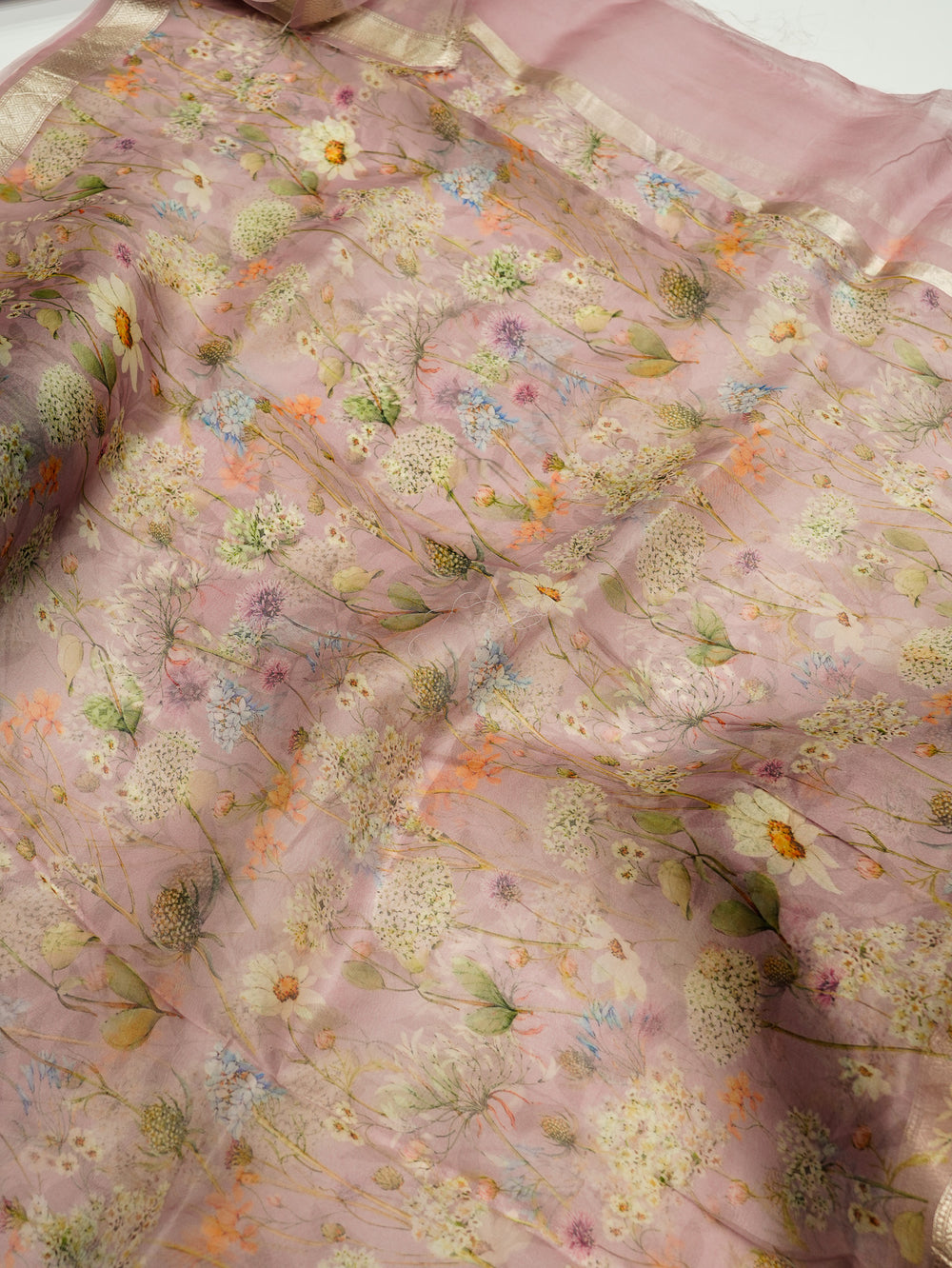 Handwoven Lavender Banarasi Chanderi Silk Suit