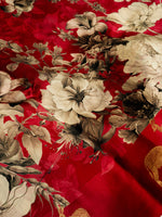 Handwoven Dark Red Banarasi Katan Soft Silk Suit