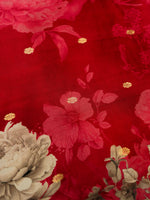 Handwoven Dark Red Banarasi Katan Soft Silk Suit