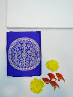 Handwoven Royal Blue Banarasi Mashru Katan Silk Suit