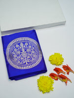 Handwoven Royal Blue Banarasi Mashru Katan Silk Suit