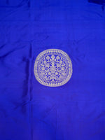 Handwoven Royal Blue Banarasi Mashru Katan Silk Suit