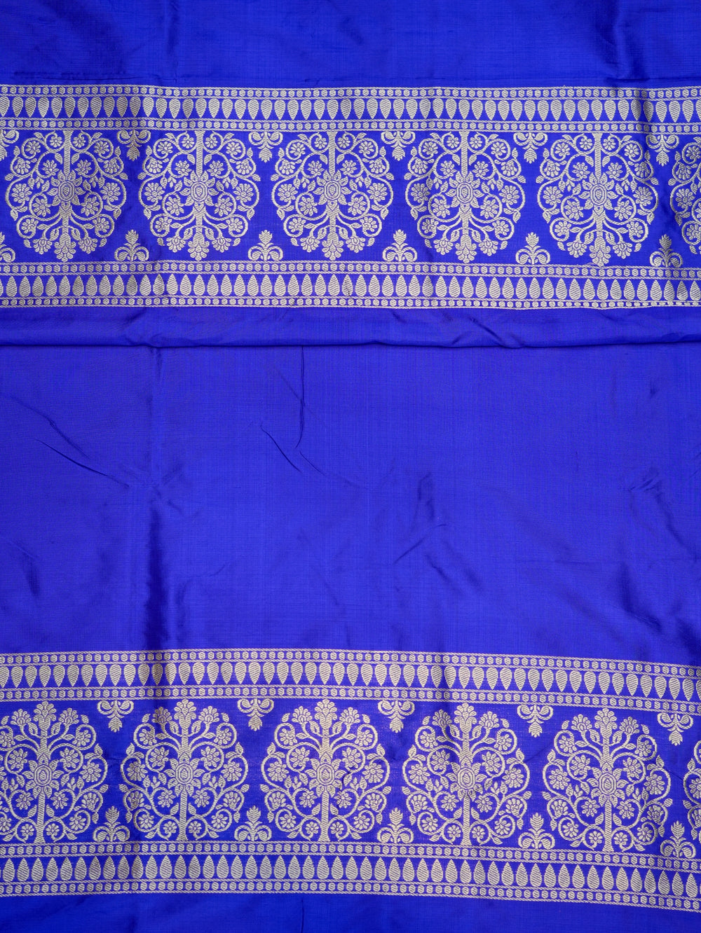 Handwoven Royal Blue Banarasi Mashru Katan Silk Suit