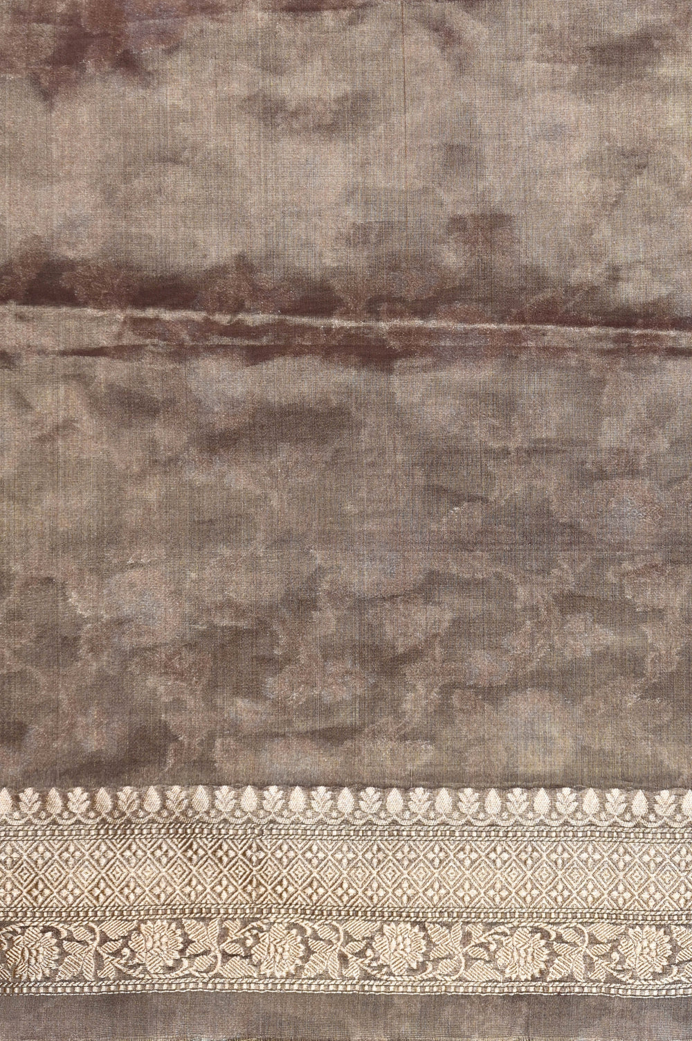 Handwoven Brown Banarasi Katan Tissue Silk Saree