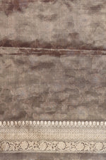 Handwoven Brown Banarasi Katan Tissue Silk Saree