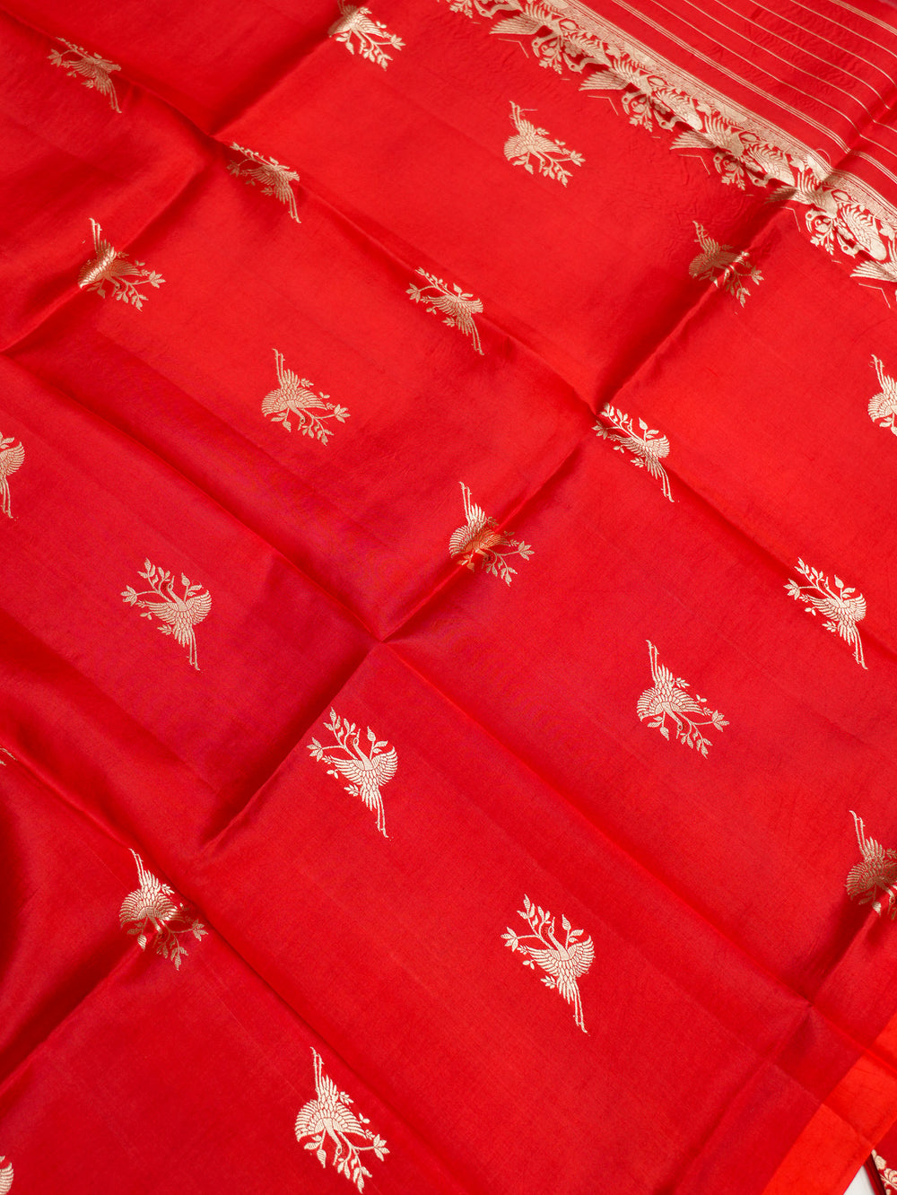 Handwoven Red Banarasi Katan Silk Suit