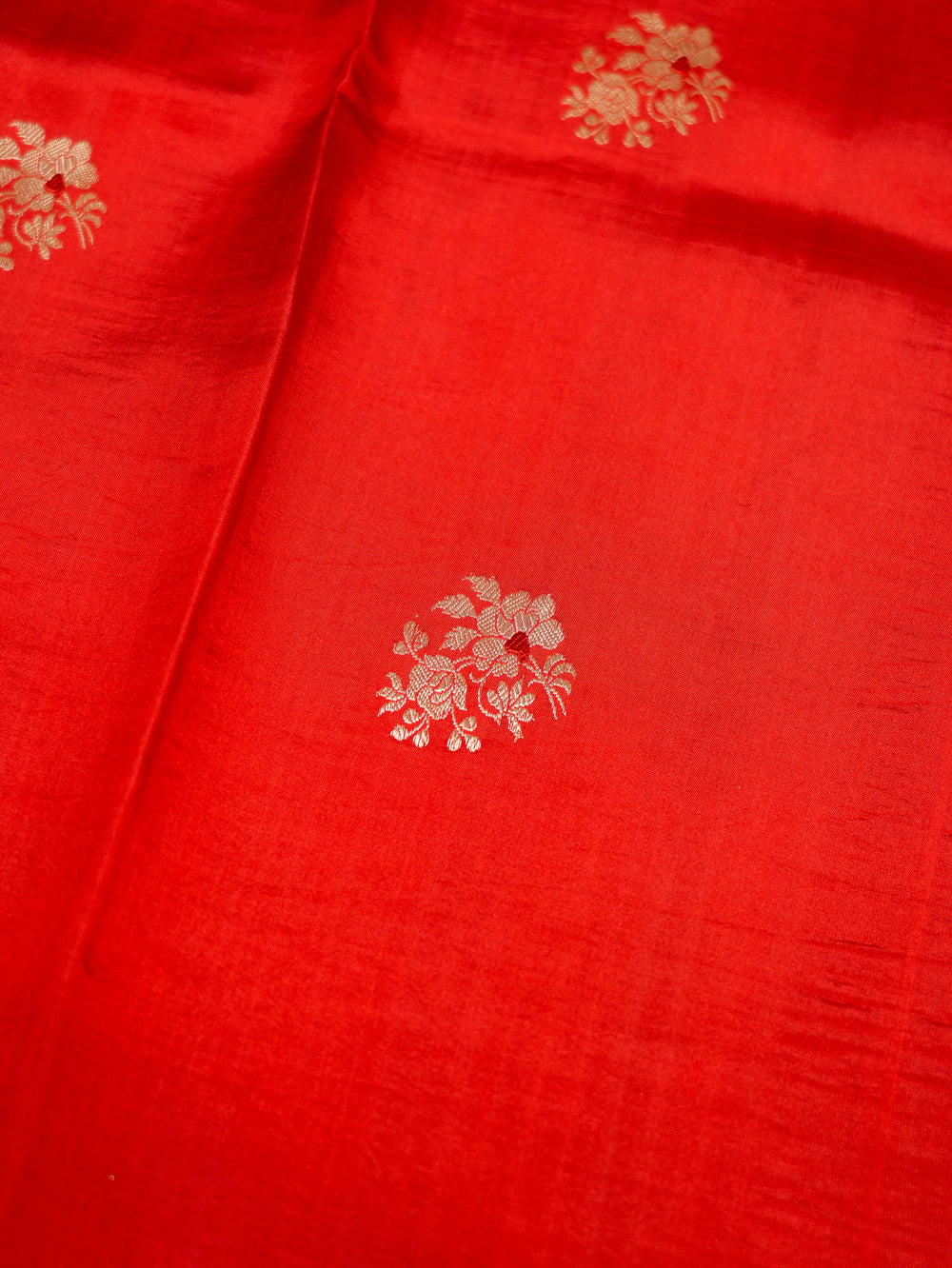 Handwoven Red Banarasi Katan Silk Suit