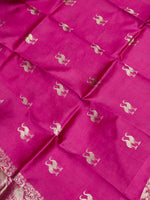 Handwoven Bright Pink Banarasi Katan Silk Suit