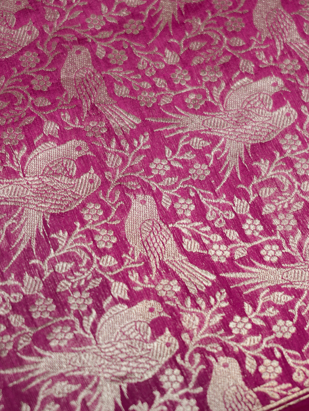 Handwoven Bright Pink Banarasi Katan Silk Suit
