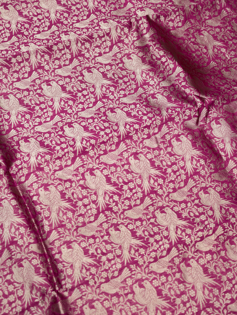 Handwoven Bright Pink Banarasi Katan Silk Suit