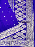 Admiral Blue Booti Katan Silk Handwoven Banarasi Saree