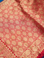 Handwoven Teal Blue Banarasi Katan Silk Saree