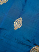 Handwoven Teal Blue Banarasi Katan Silk Saree