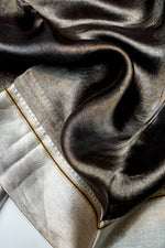 Handwoven Grey Banarasi Tissue Silk Saree