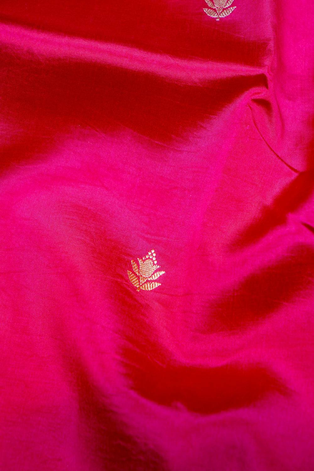 Handwoven Rani Pink Banarasi Katan Soft Silk Saree
