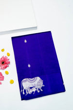 Handwoven Royal Blue Banarasi Katan Soft Silk Saree