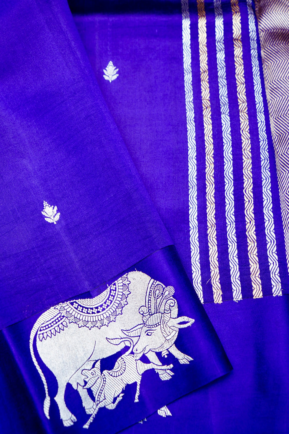 Handwoven Royal Blue Banarasi Katan Soft Silk Saree