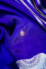 Handwoven Royal Blue Banarasi Katan Soft Silk Saree