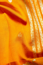 Handwoven Golden Yellow Banarasi Katan Soft Silk Saree