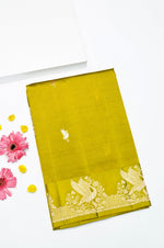 Handwoven Mehendi Green Banarasi Katan Soft Silk Saree