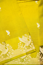 Handwoven Mehendi Green Banarasi Katan Soft Silk Saree
