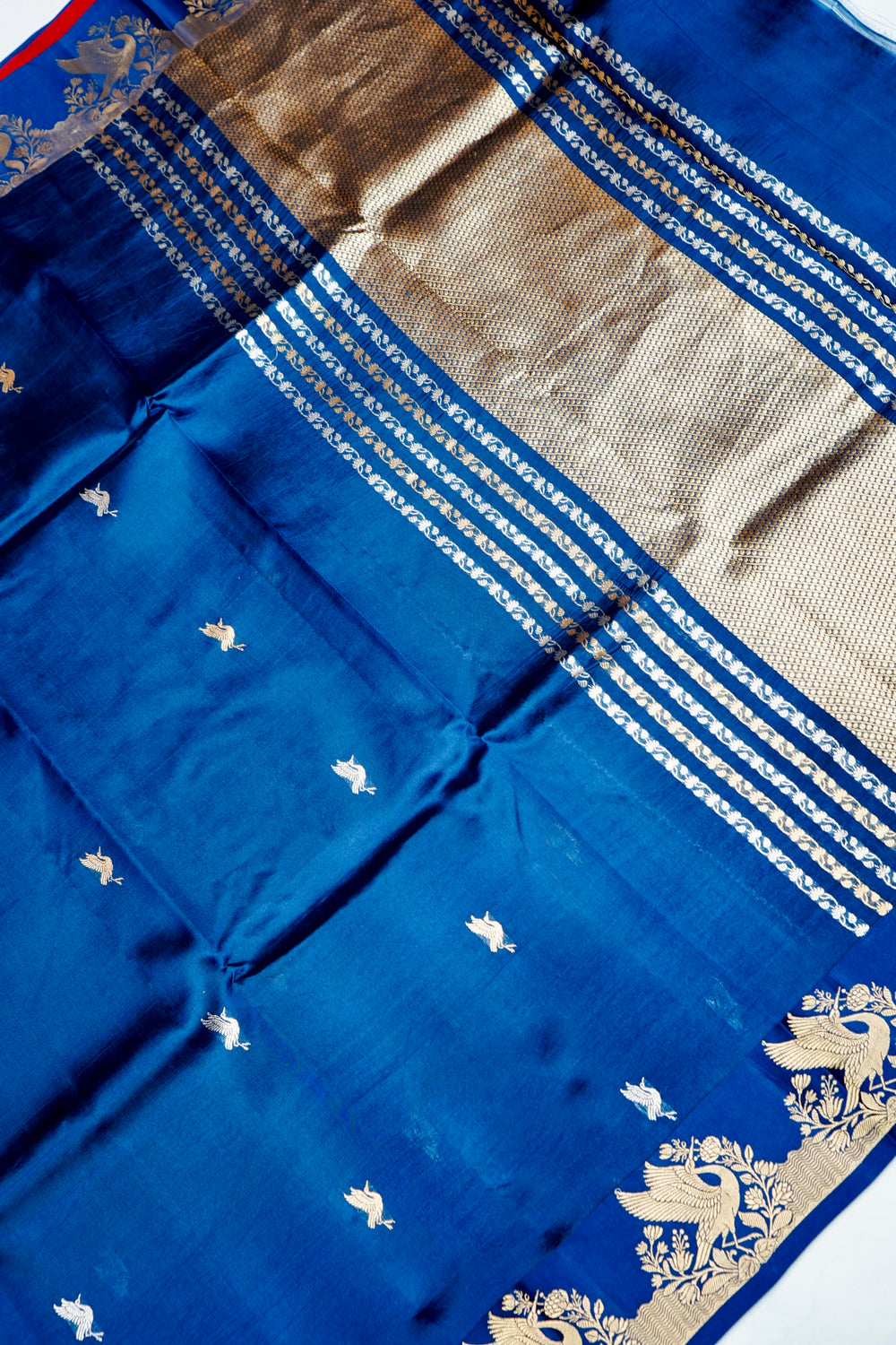 Handwoven Navy Blue Banarasi Katan Soft Silk Saree