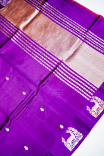 Handwoven Purple Banarasi Katan Soft Silk Saree