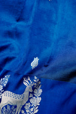 Handwoven Navy Blue Banarasi Katan Soft Silk Saree