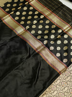 Handwoven Black Meenakari Banarasi Katan Silk Saree