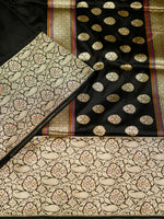 Handwoven Black Meenakari Banarasi Katan Silk Saree