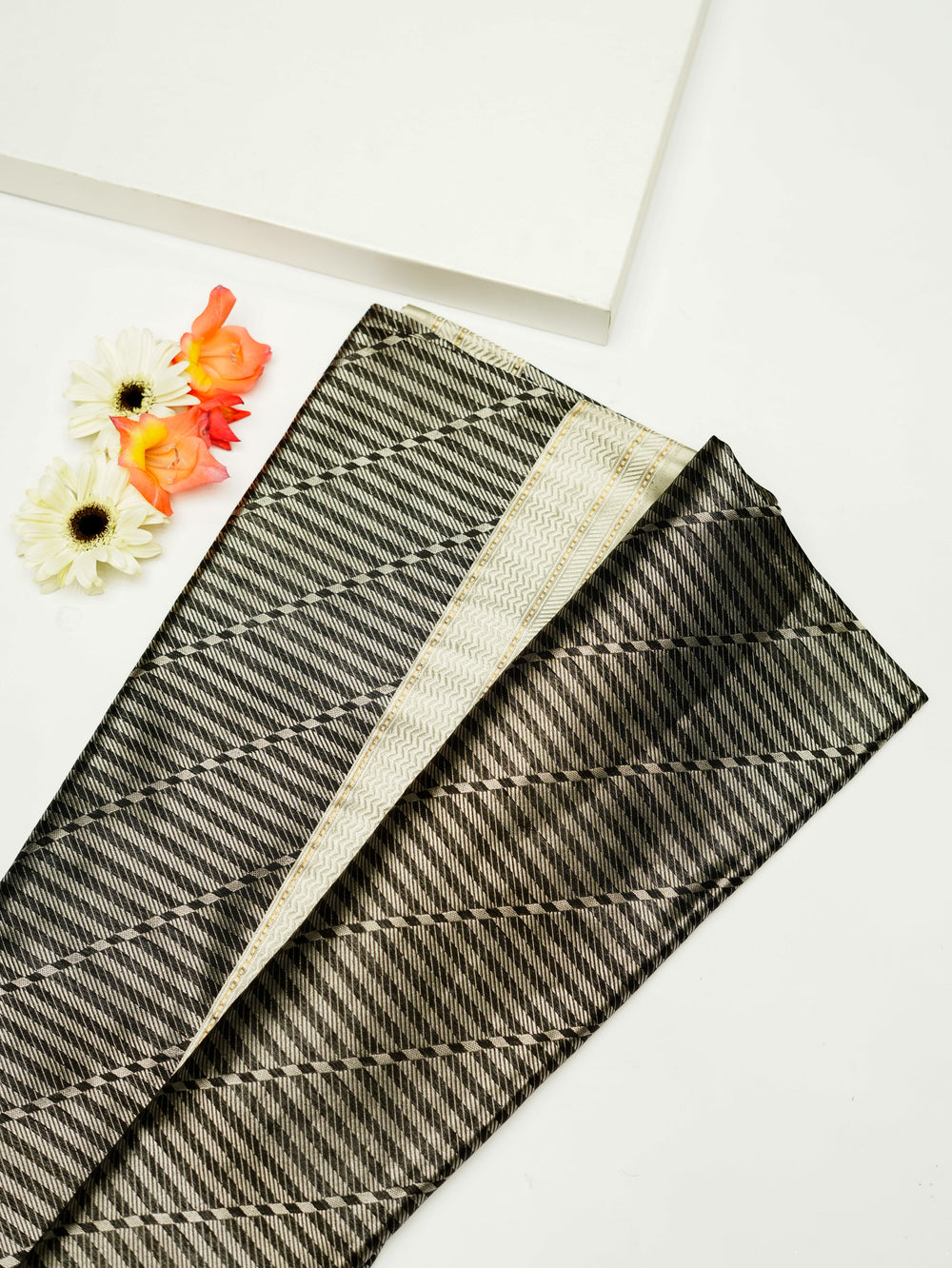 Handwoven Black Banarasi Katan Silk Saree