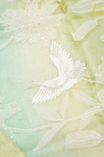 Designer Pista Green Embroidered Organza Saree