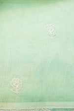Designer Pista Green Embroidered Organza Saree