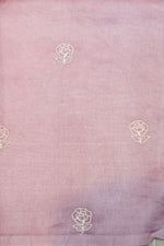 Designer Peach Embroidered Organza Saree